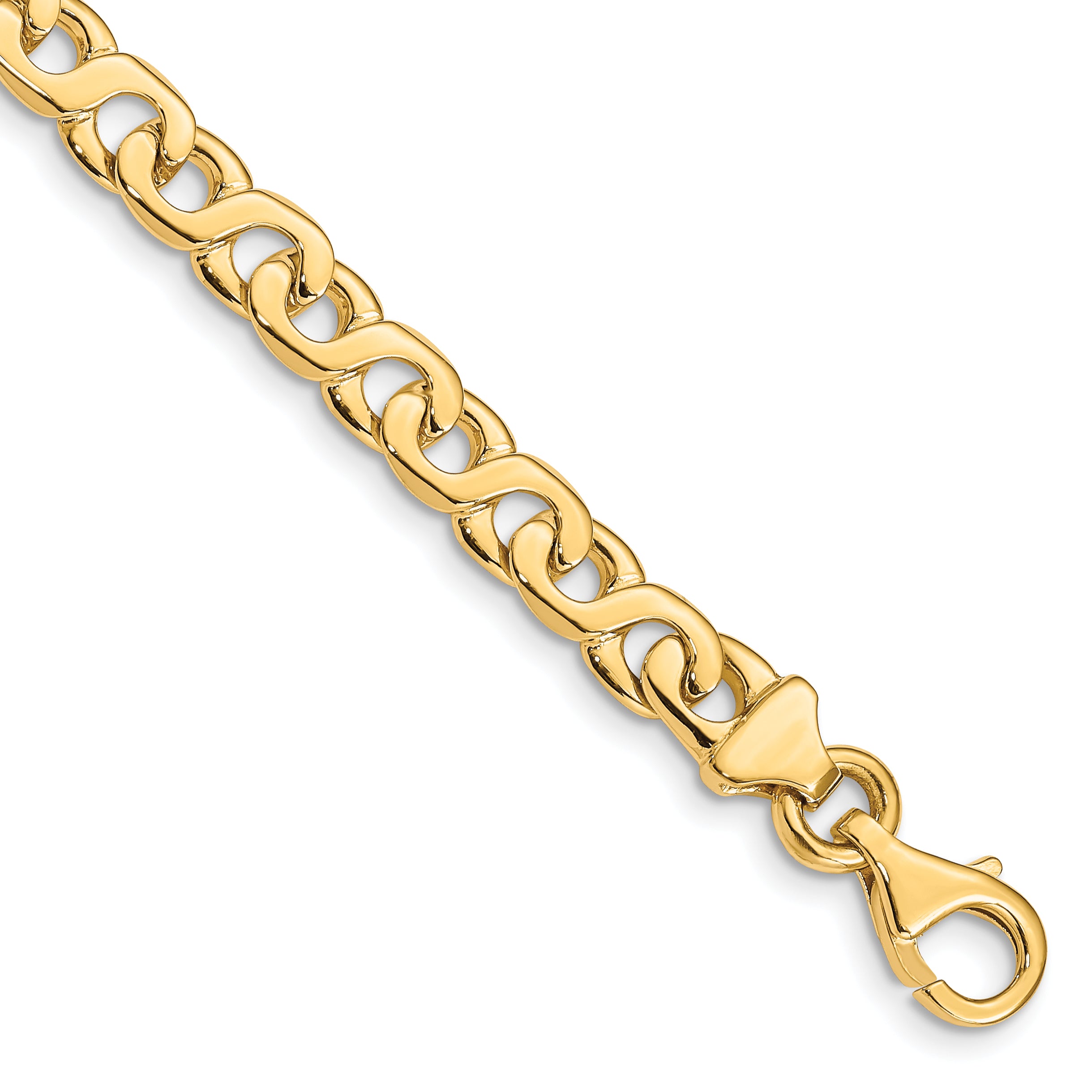 14K 20 inch 6.2mm Hand Polished Fancy Link with Fancy Lobster Clasp Chain