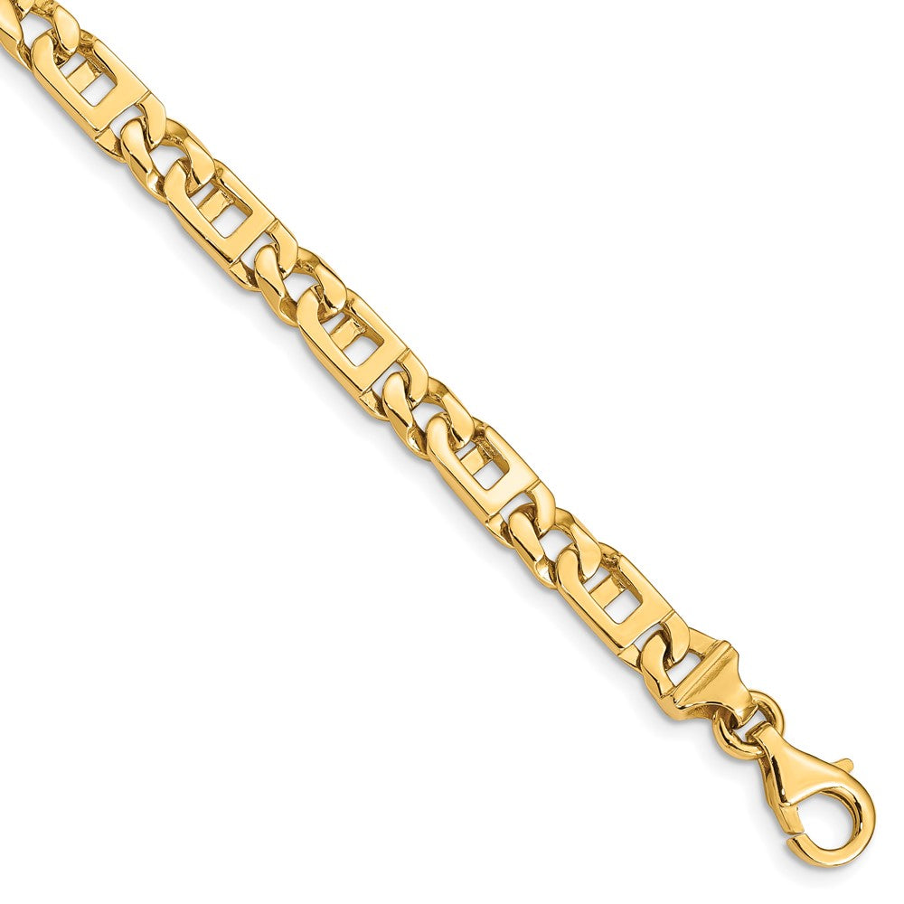 14K 22 inch 5.9mm Hand Polished Fancy Link with Fancy Lobster Clasp Chain