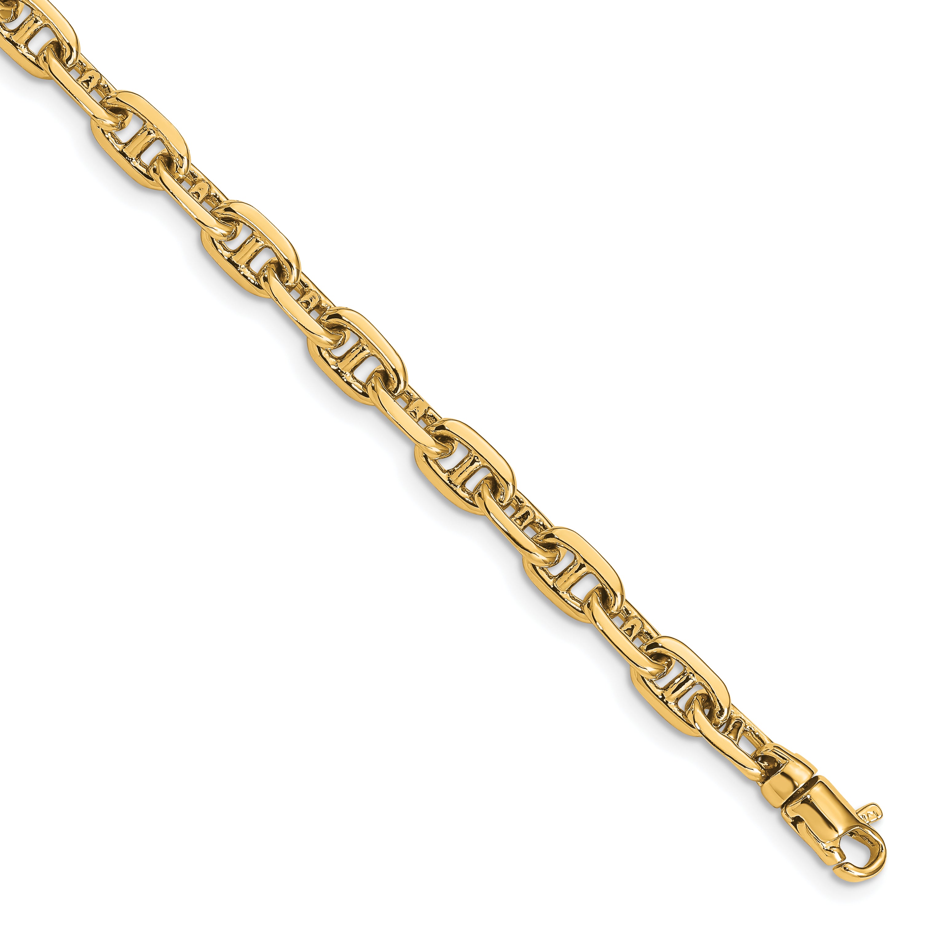 14K 24 inch 5.1mm Hand Polished Fancy Link with Lobster Clasp Chain