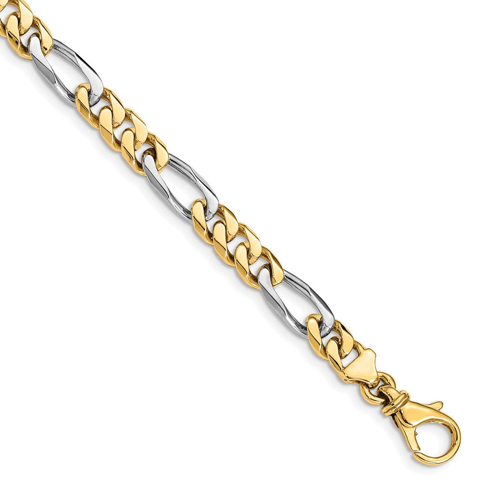 14K Two-tone 18 inch 6.1mm Hand Polished Fancy Link with Fancy Lobster Clasp Chain