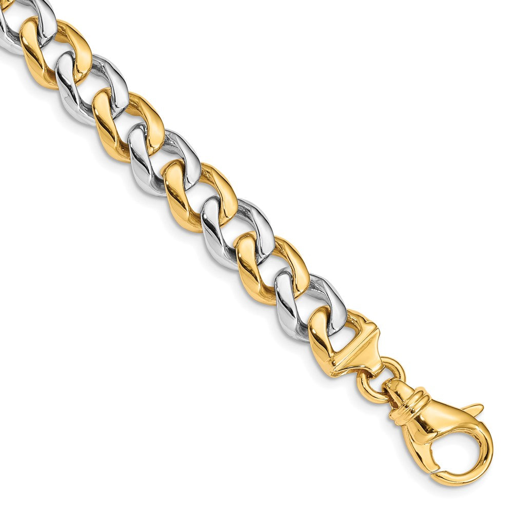 14K Two-tone 22 inch 9.3mm Hand Polished Fancy Link with Fancy Lobster Clasp Chain