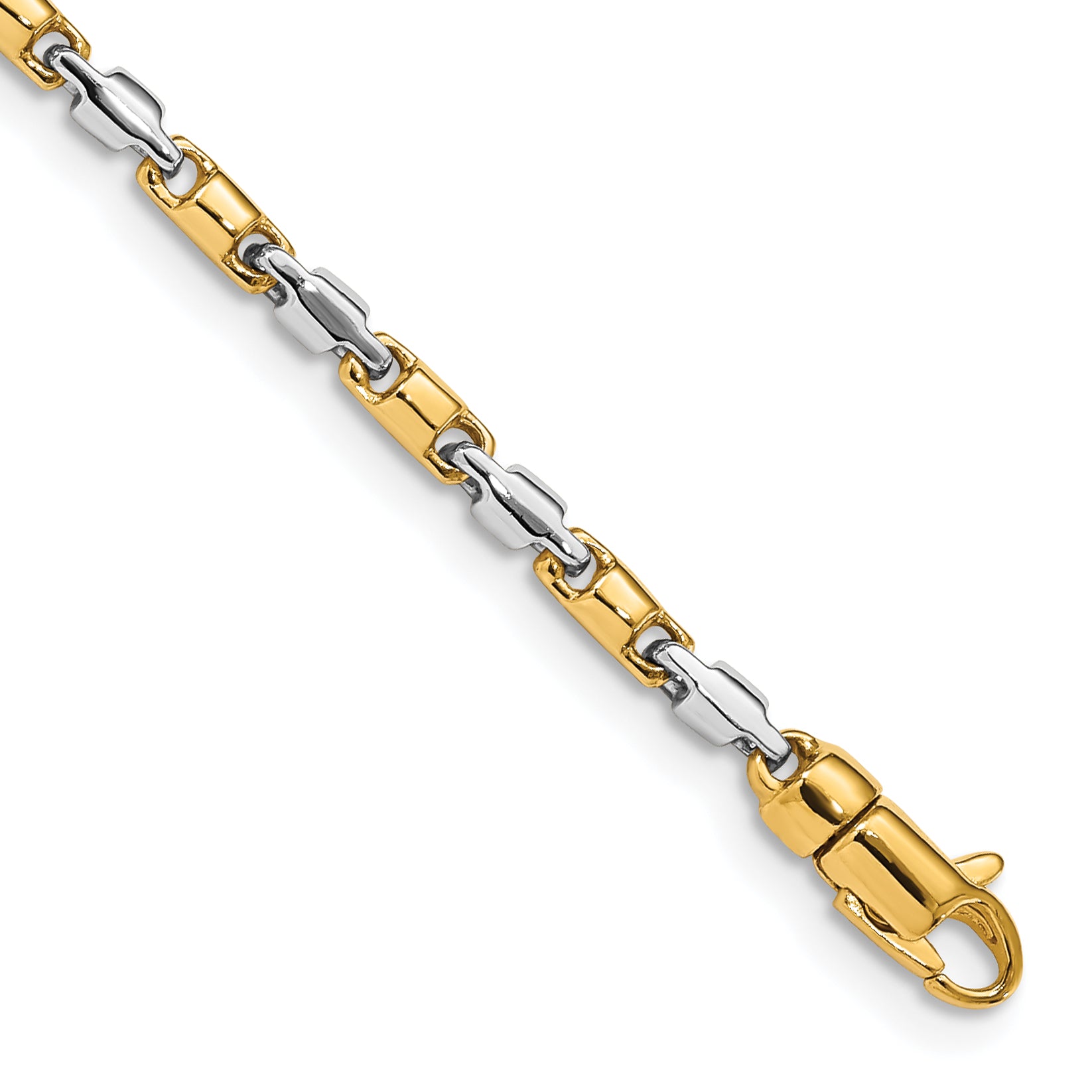 14K Two-tone 20 inch 2.5mm Hand Polished Fancy Link with Lobster Clasp Chain