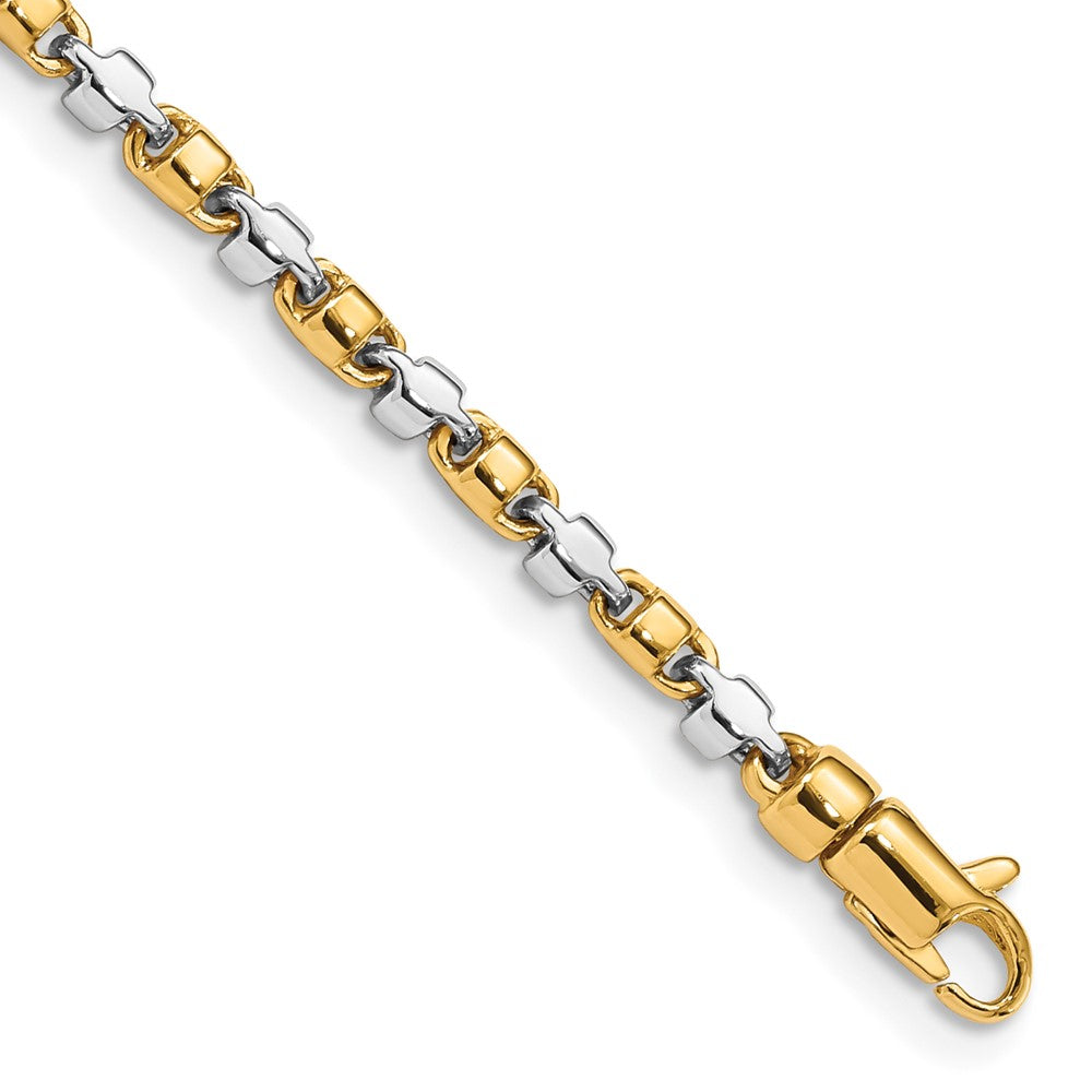 14K Two-tone 20 inch 2.6mm Hand Polished Fancy Link with Lobster Clasp Chain