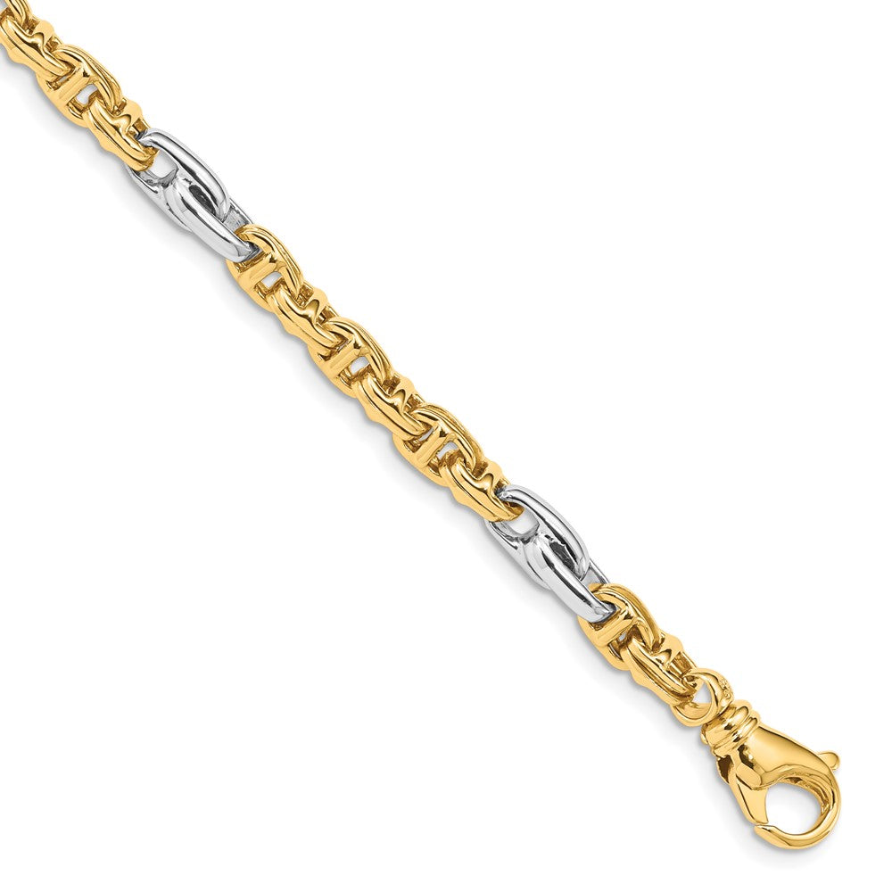 14K Two-tone 18 inch 5.38mm Hand Polished Fancy Link with Fancy Lobster Clasp Chain