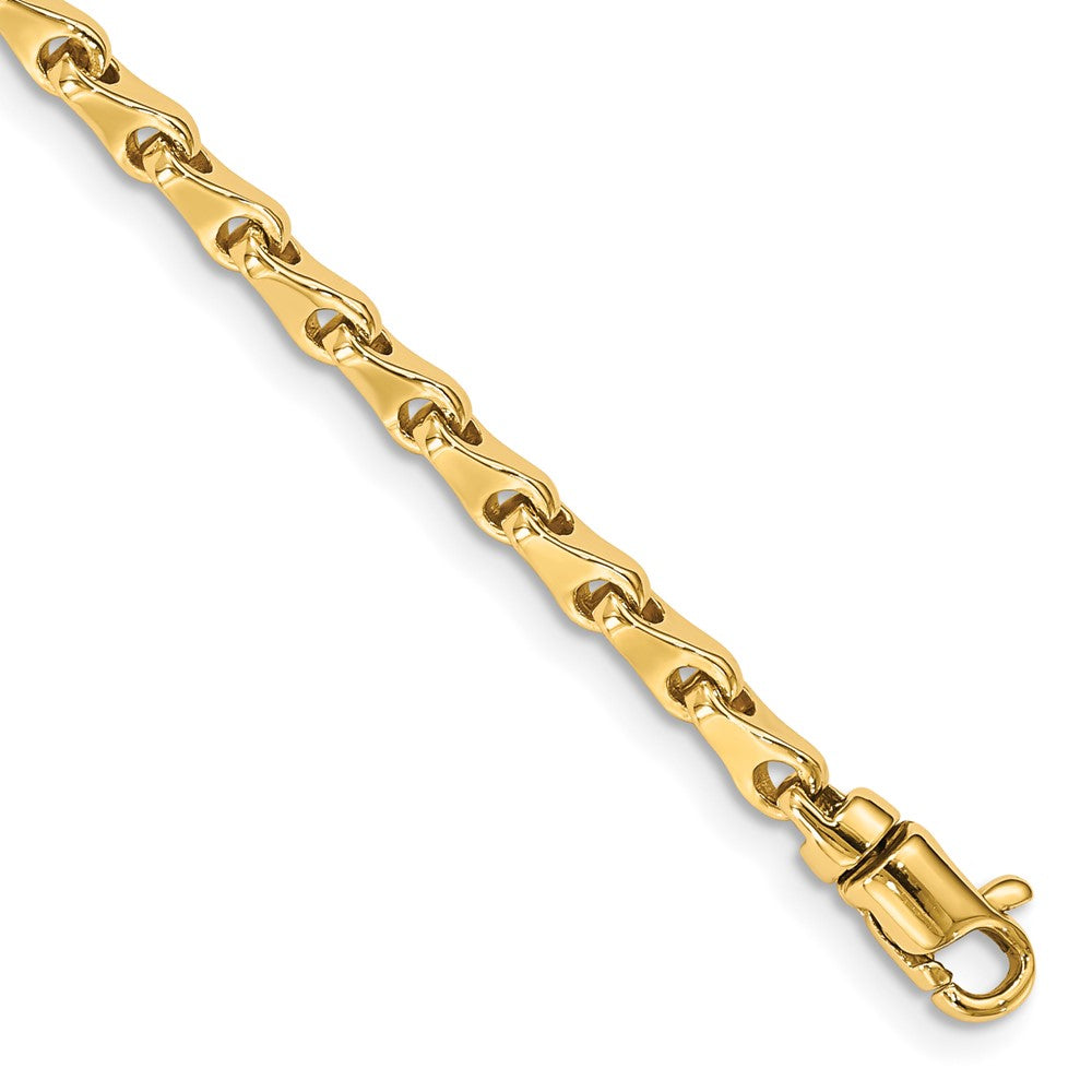 14K 18 inch 3.4mm Hand Polished Fancy Link with Lobster Clasp Chain