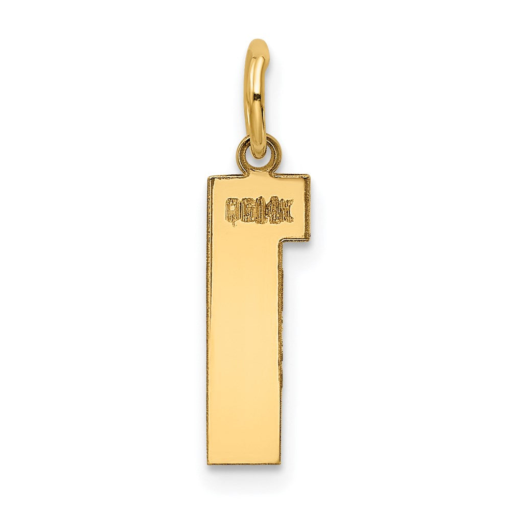 14k Medium Polished Number 1 Charm