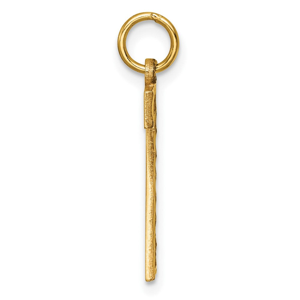 14k Large Brushed Diamond-cut  Number 7 Charm