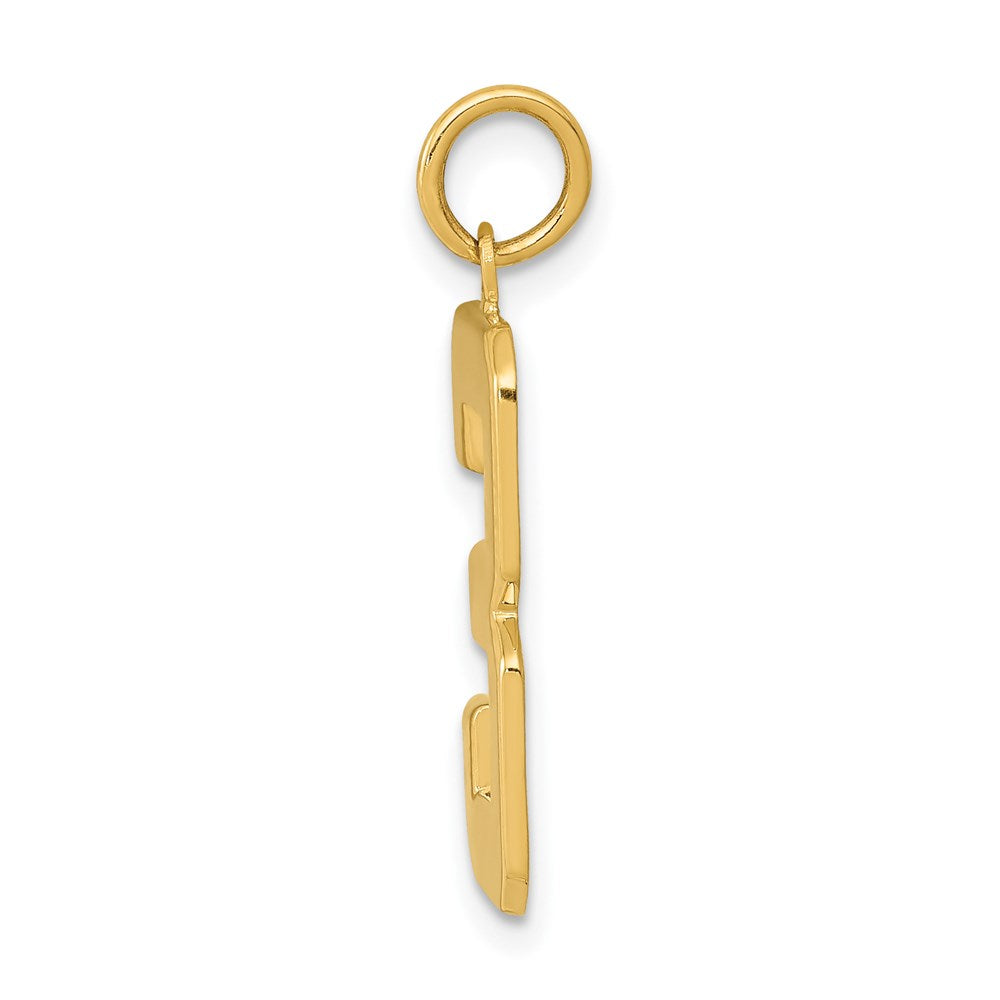 14k Large Polished Number 3 Charm