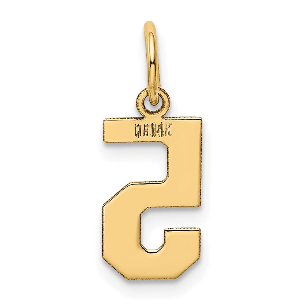 14k Small Polished Number 5 Charm