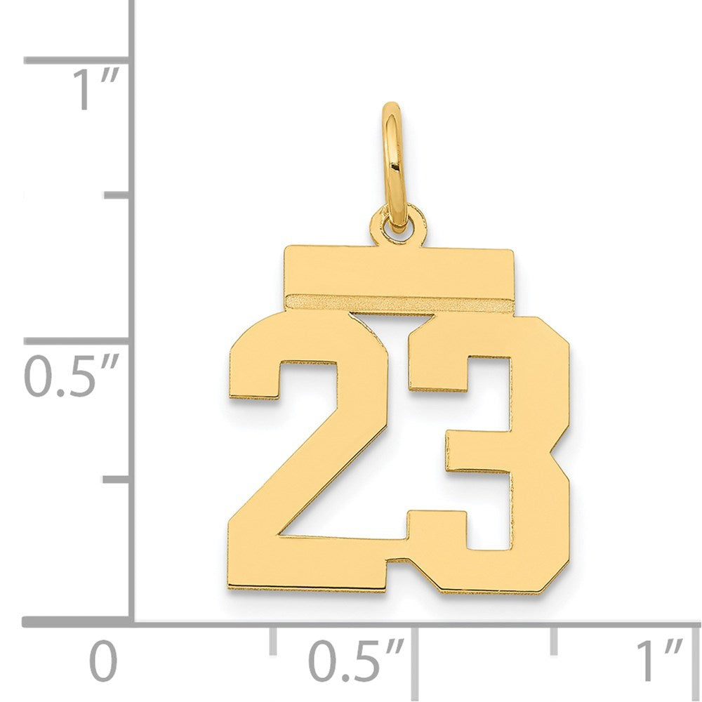 14k Small Polished Number 23 Charm