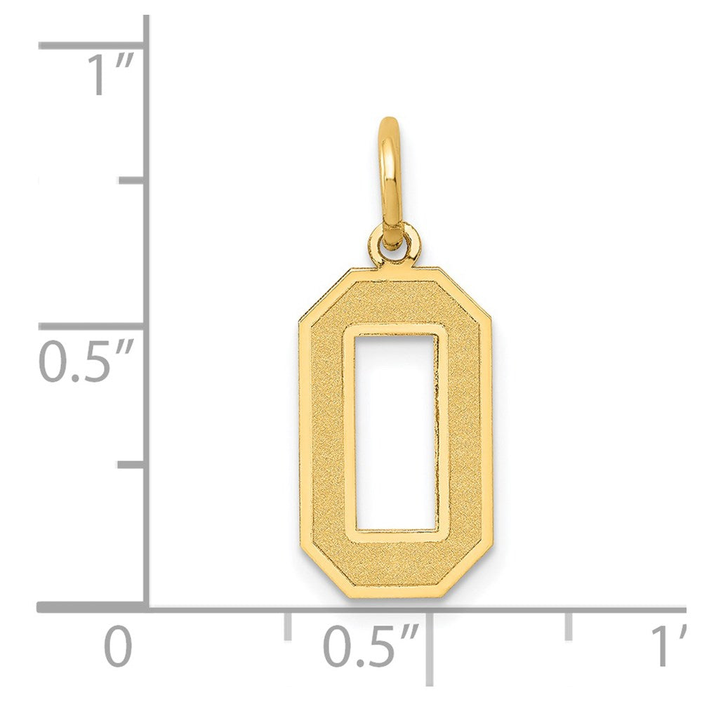 14k Medium Satin Number 0 Charm