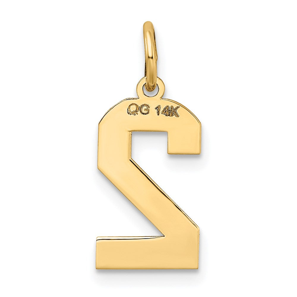 14k Medium Satin Number 2 Charm