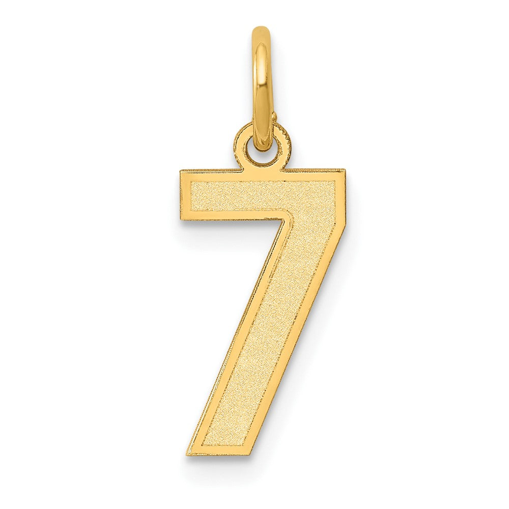 14k Small Satin Number 7 Charm