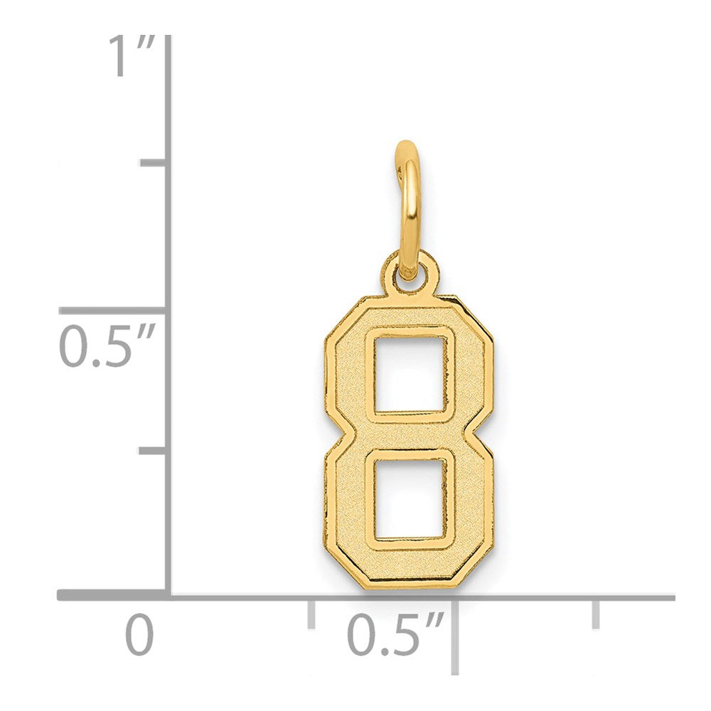 14k Small Satin Number 8 Charm