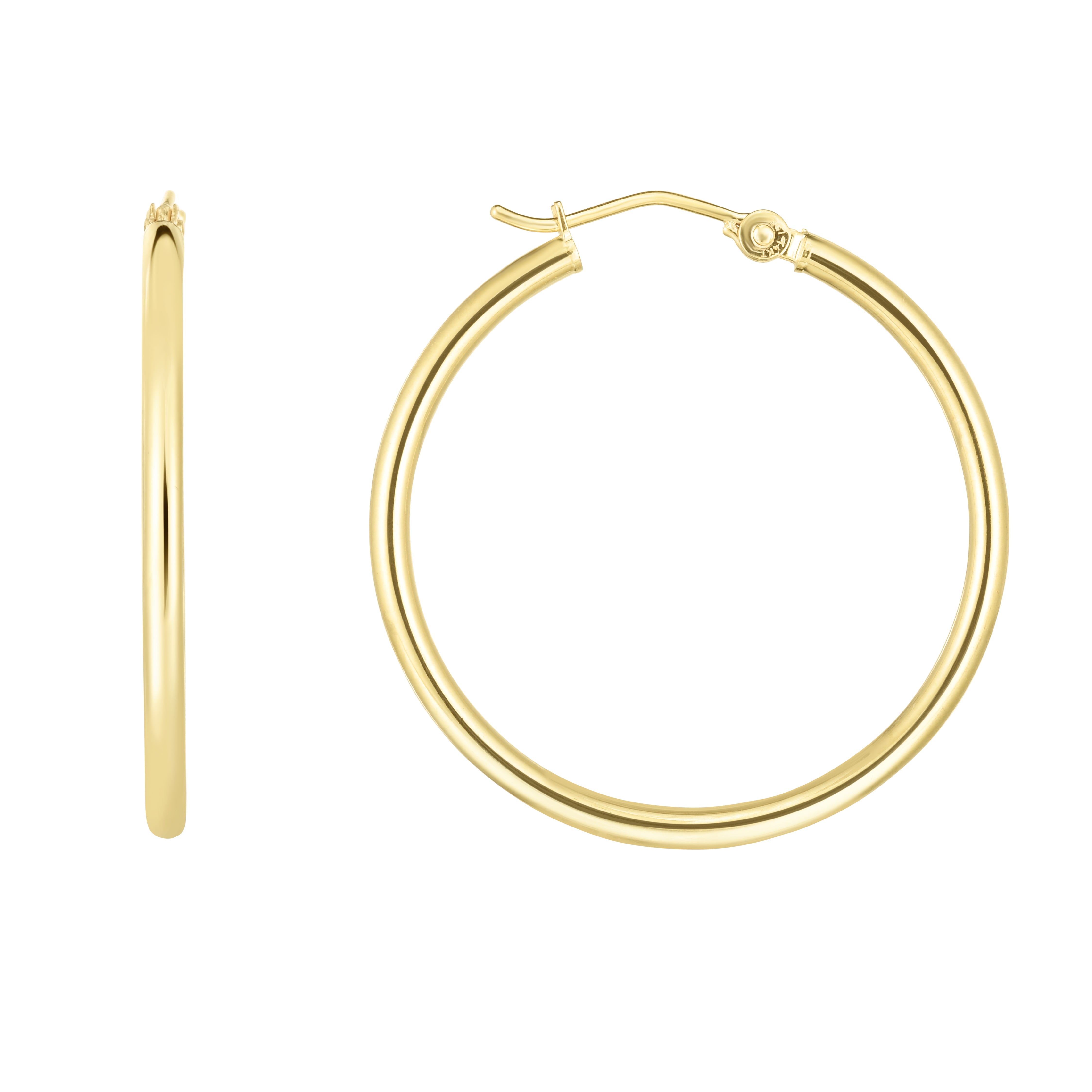 14K Yellow Gold 2x30mm Hoop Earring