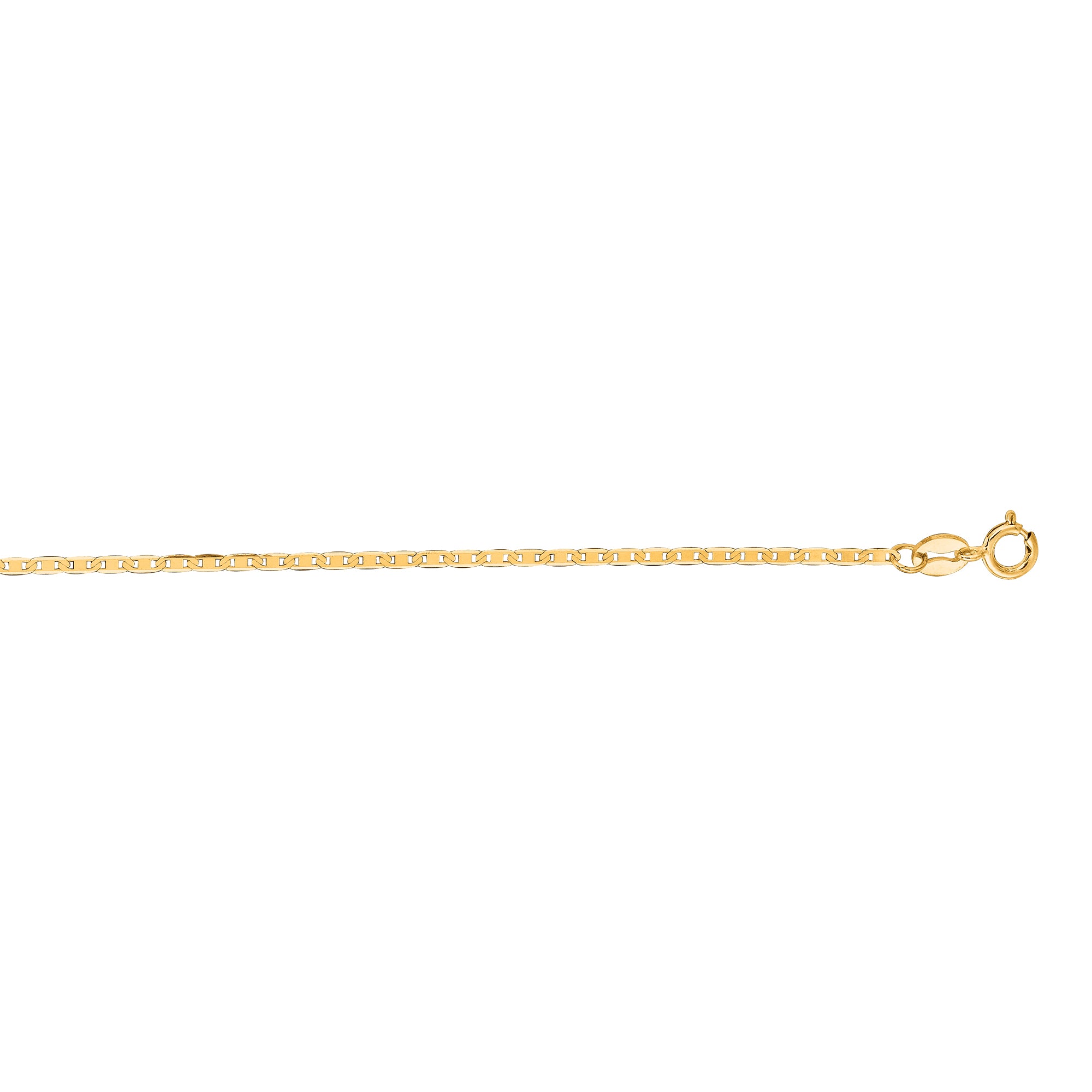 14K Yellow Gold 1.2mm Mariner 20" Chain with Spring Ring