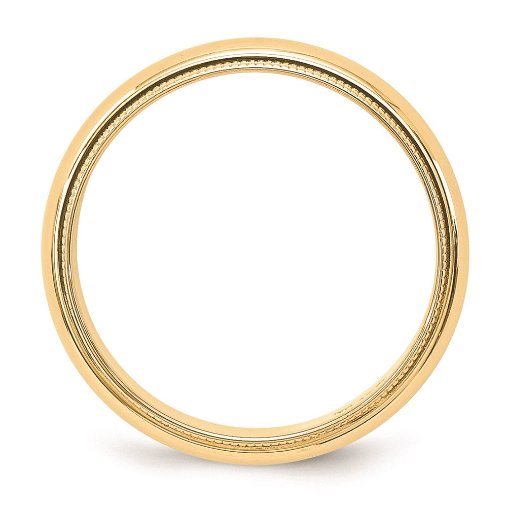 14k Yellow Gold 5mm Milgrain Half Round Wedding Band Size 5