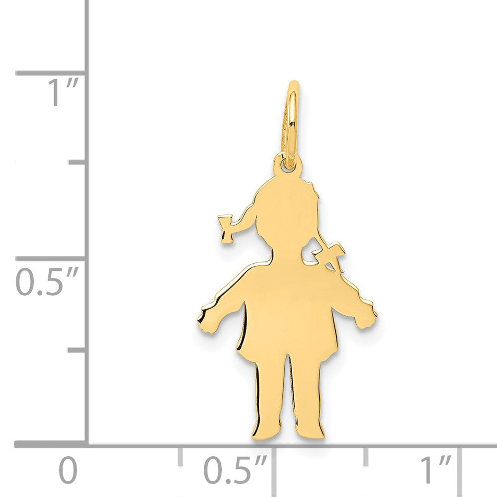 14k Plain Polished Small Girl Charm