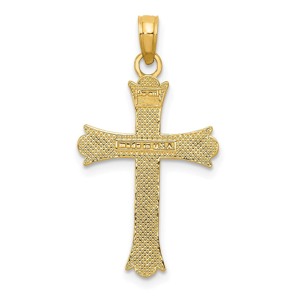 14k Fleur De Lis Cross Pendant