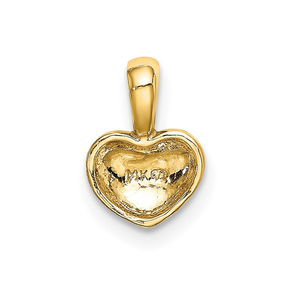 14K Polished Domed Heart Charm
