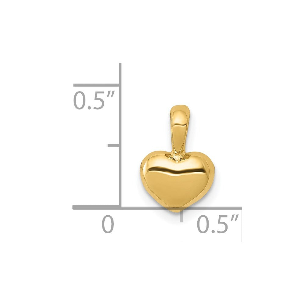 14K Polished Domed Heart Charm