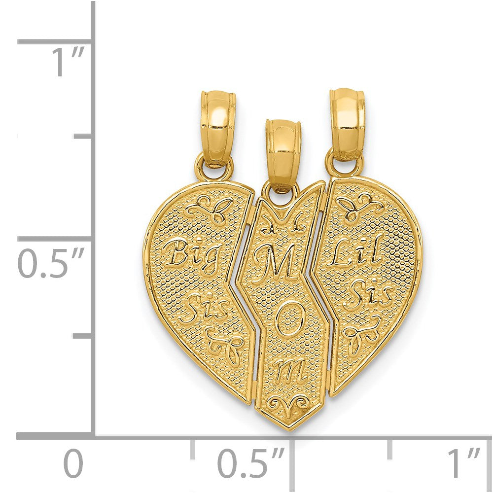 14k Break-apart BIG SIS-MOM-LIL SIS Charm