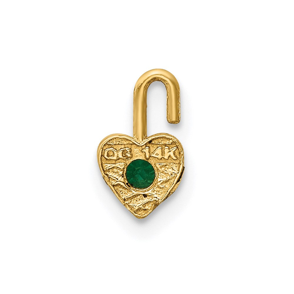 14ky May Synthetic Birthstone Heart Charm