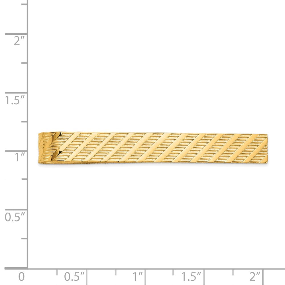 14k Textured Tie Bar