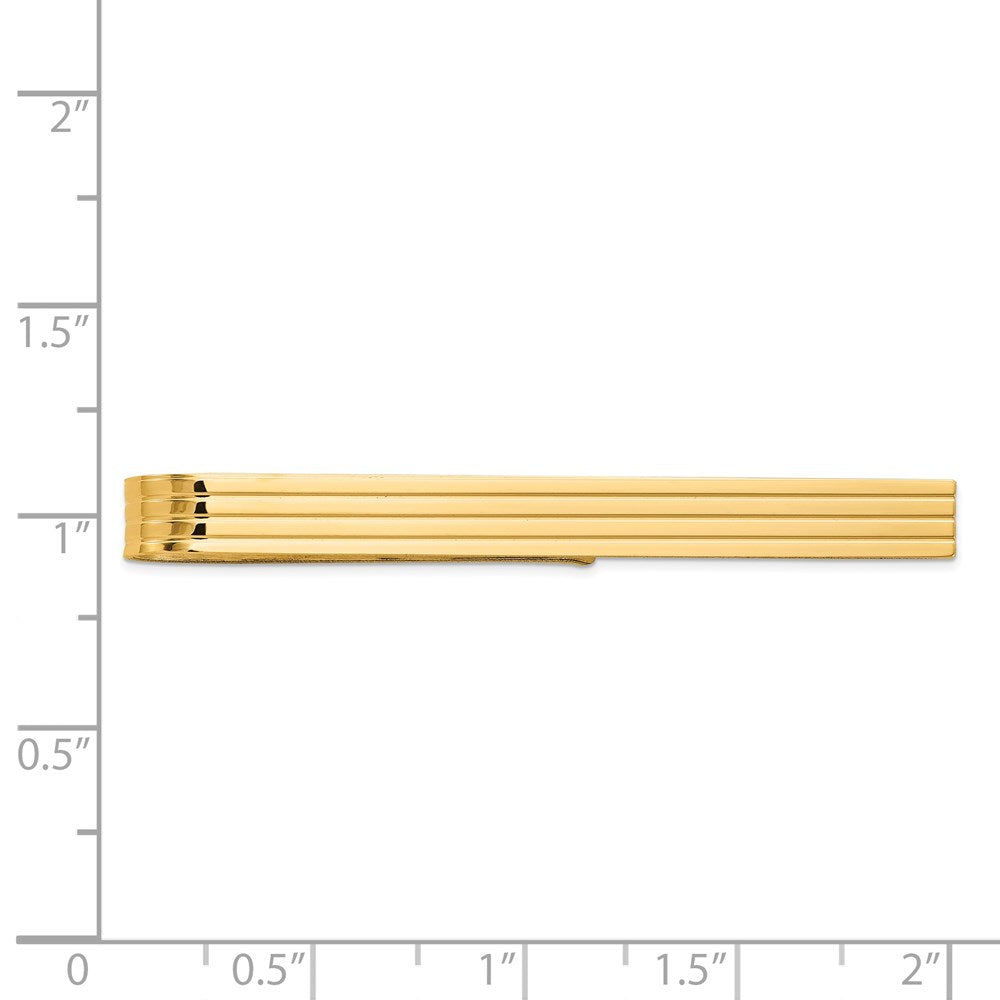14k Men's Grooved Tie Bar