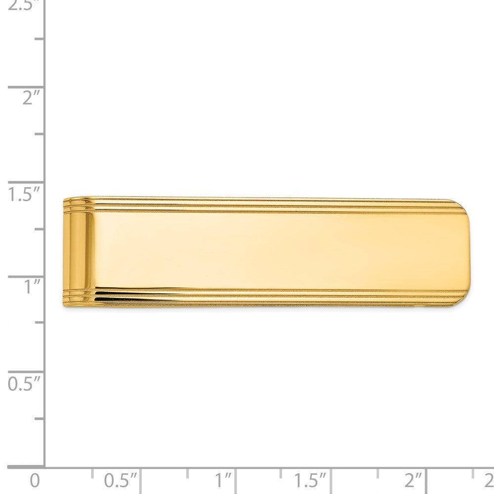 14k Men's Grooved Polished Money Clip