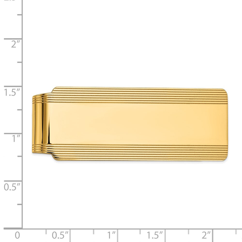 14k Men's Grooved Polished Money Clip