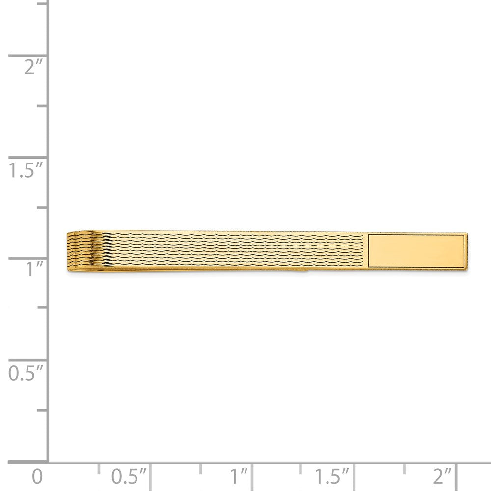 14k Men's Grooved Engravable Tie Bar