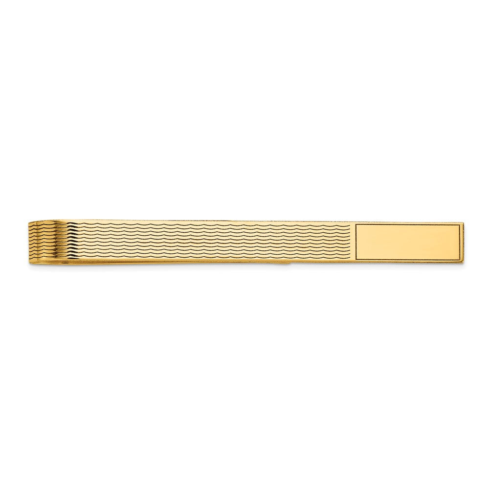 14k Men's Grooved Engravable Tie Bar