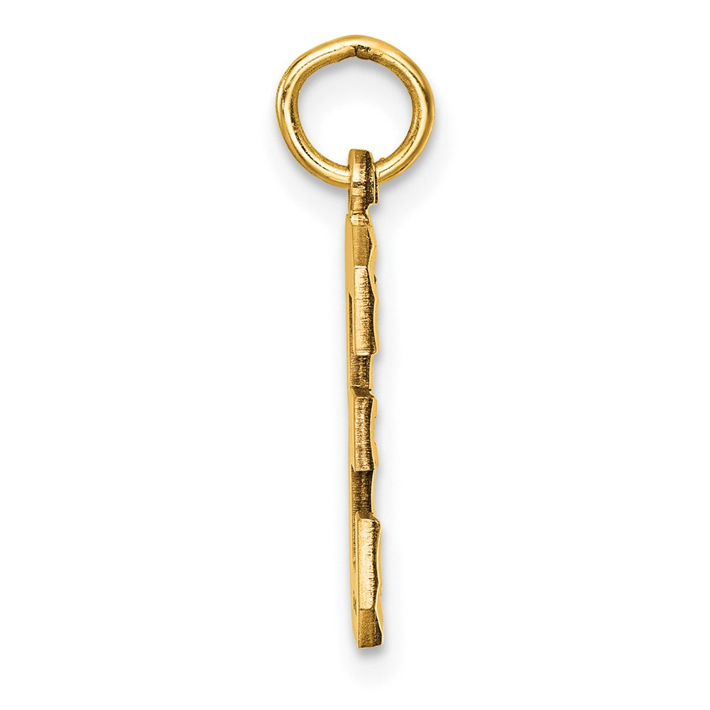 14k Medium Diamond-cut Number 3 Charm