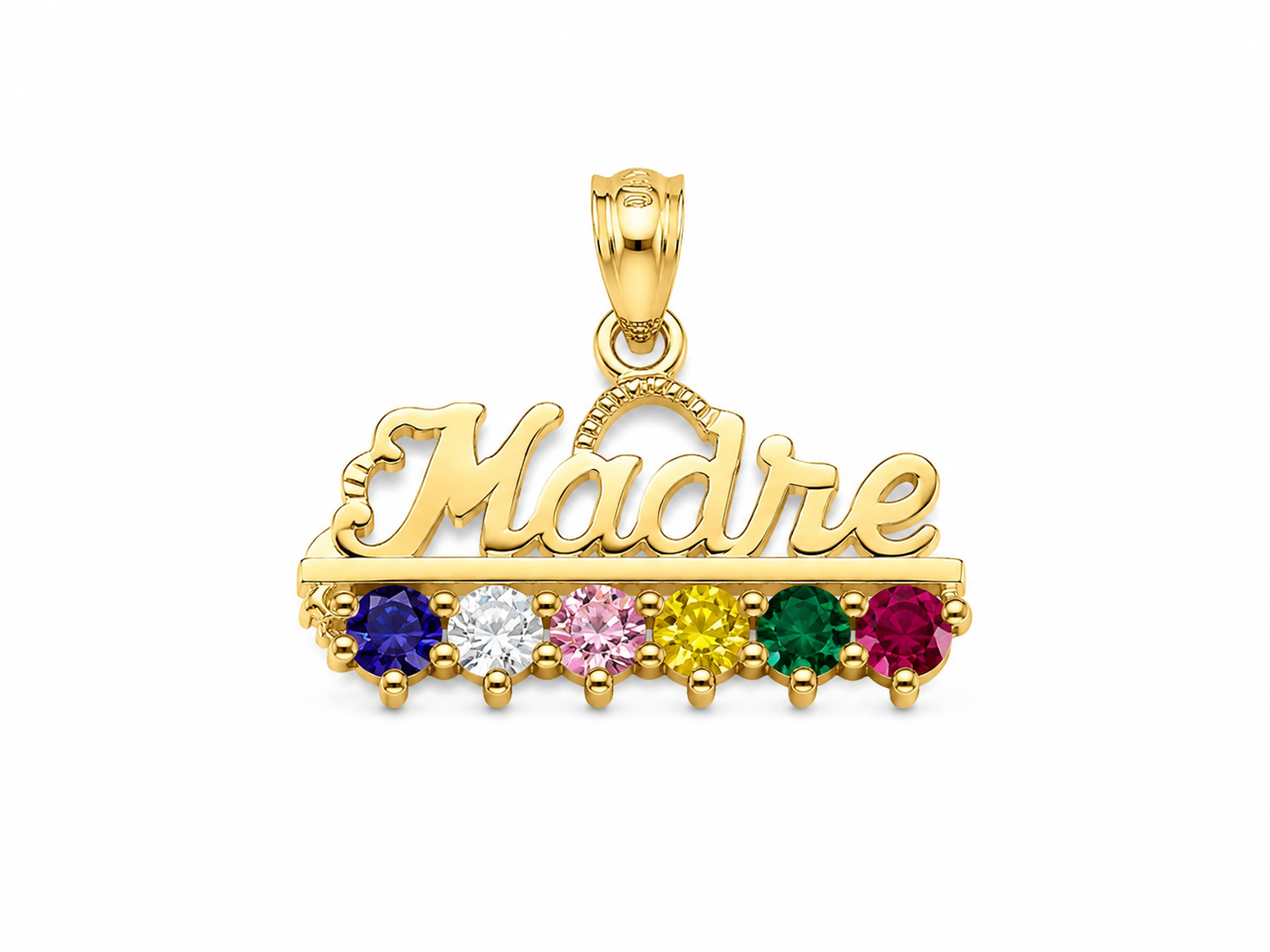 14KT Madre Cubic Zirconium Yellow Gold Pendant [A2B0]