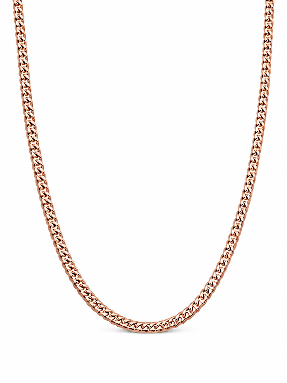 14KT Solid Rose Gold 2.5 MM Miami Cuban Link Chain