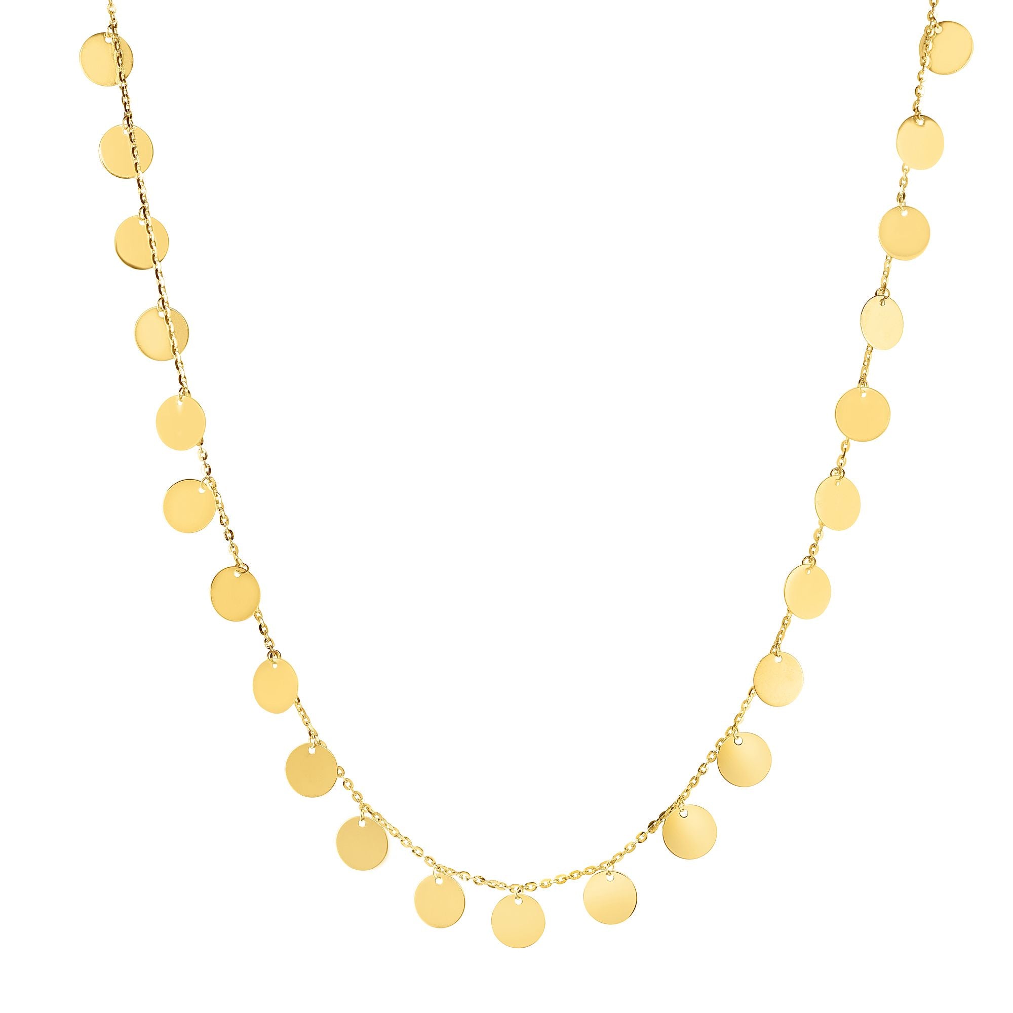 14K Yellow Gold 16" Multi-Strand Bead Station Choker
