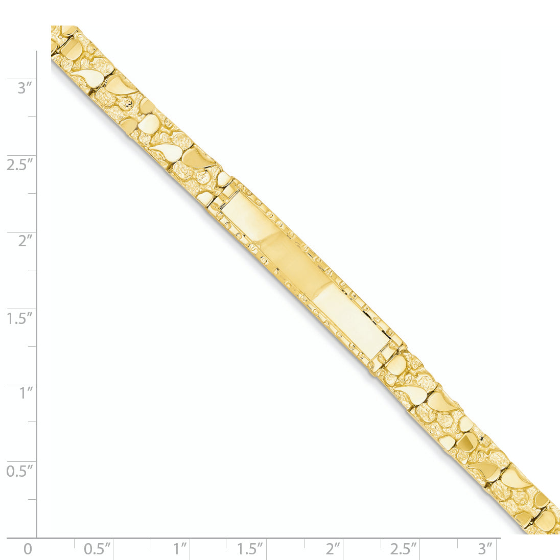 14K 7Mm Nugget Id Bracelet