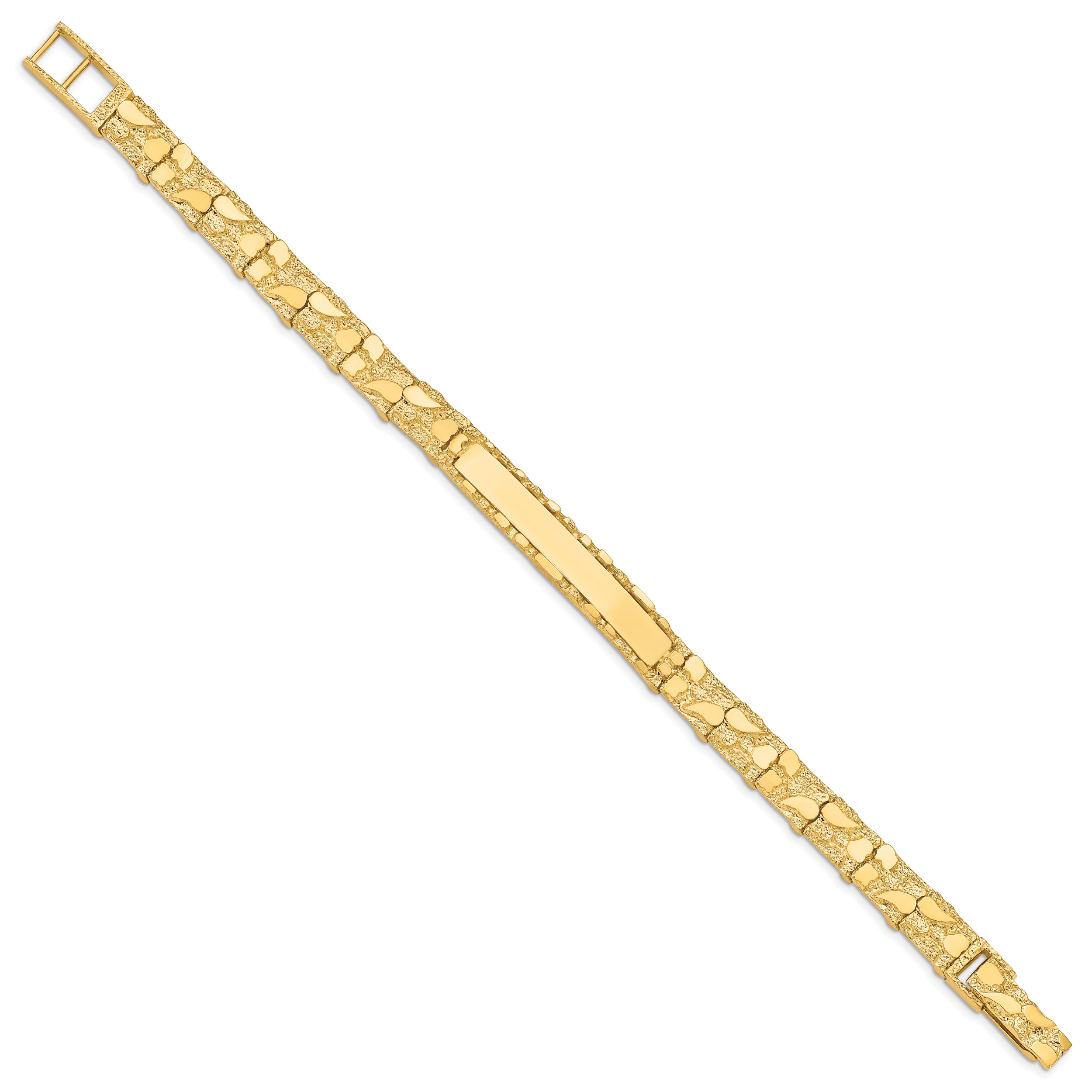 14K 7Mm Nugget Id Bracelet