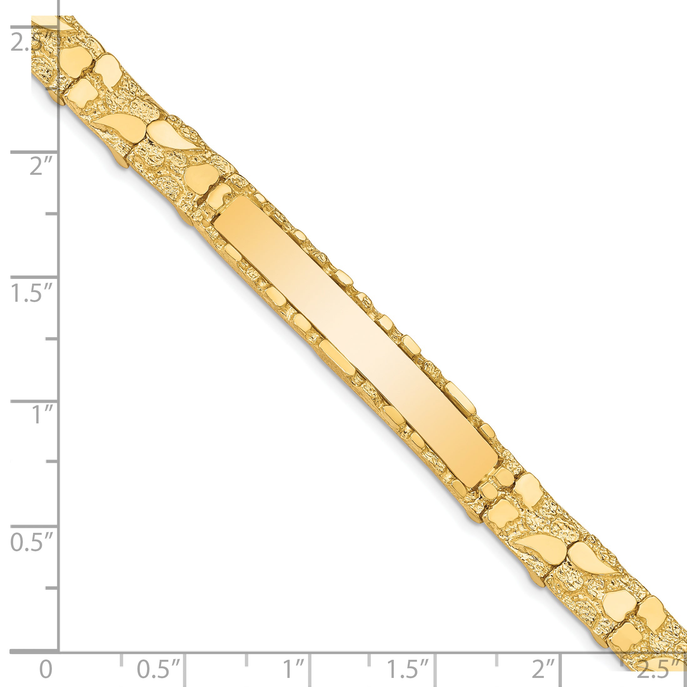 14K 7Mm Nugget Id Bracelet
