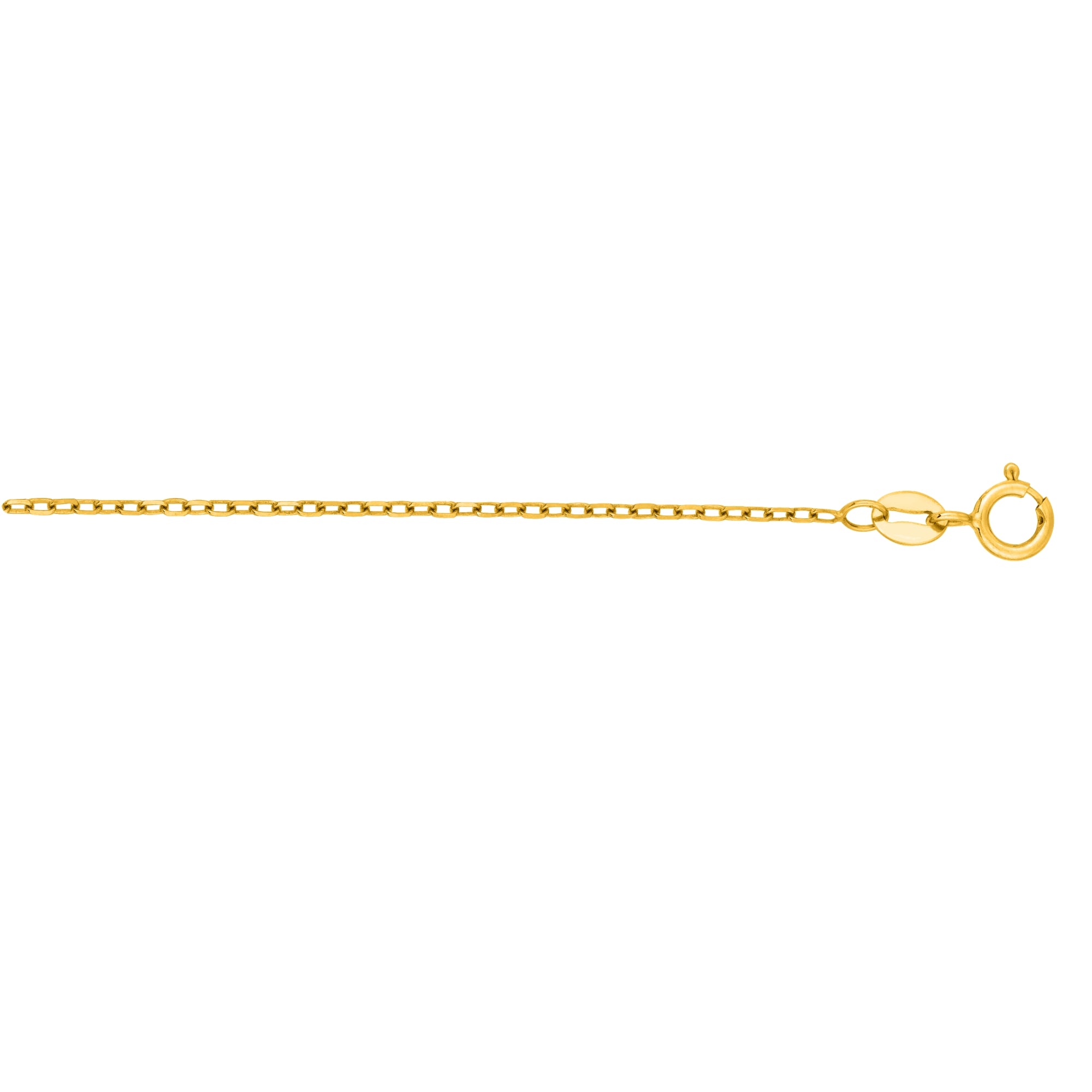 14K Yellow Gold 1.2mm Open Cable 20" Chain with Spring Ring Clasp