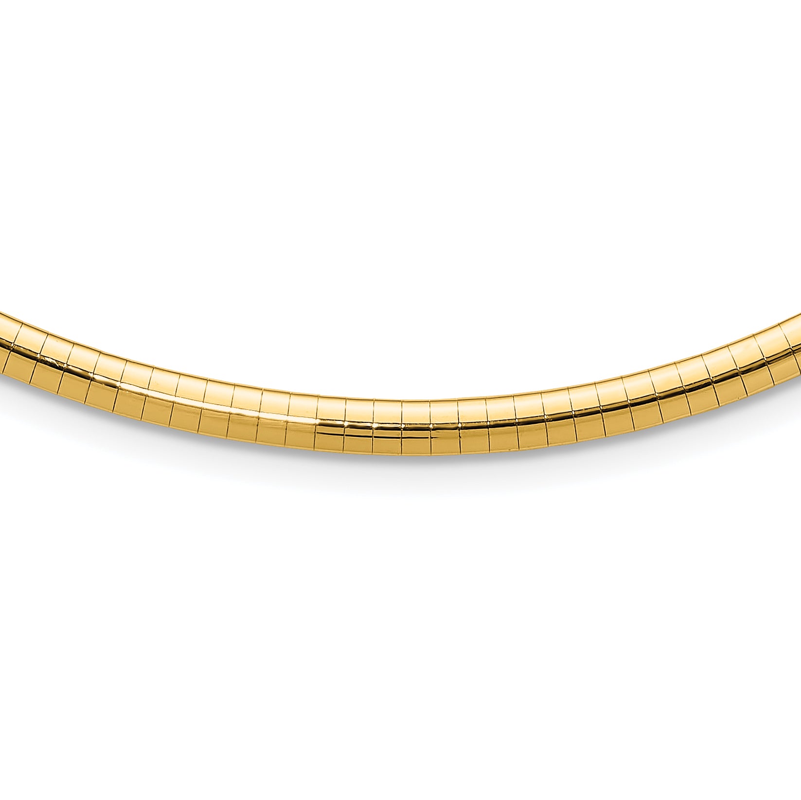 14k Polished 4mm 7 inch Domed Omega Bracelet
