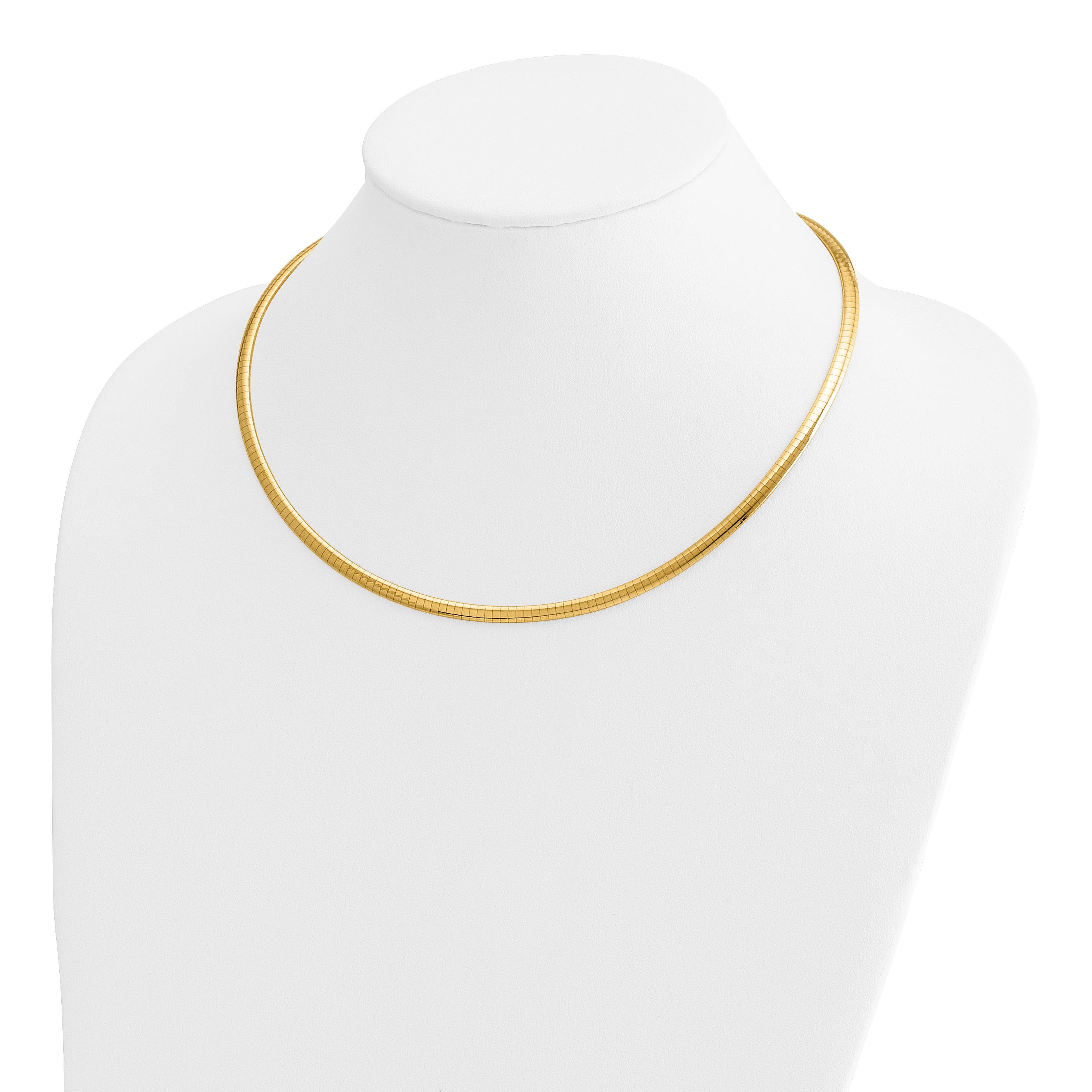 14k Polished 4mm 7 inch Domed Omega Bracelet