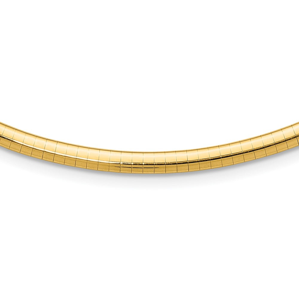 14k 4mm Lightweight Domed Omega Necklace