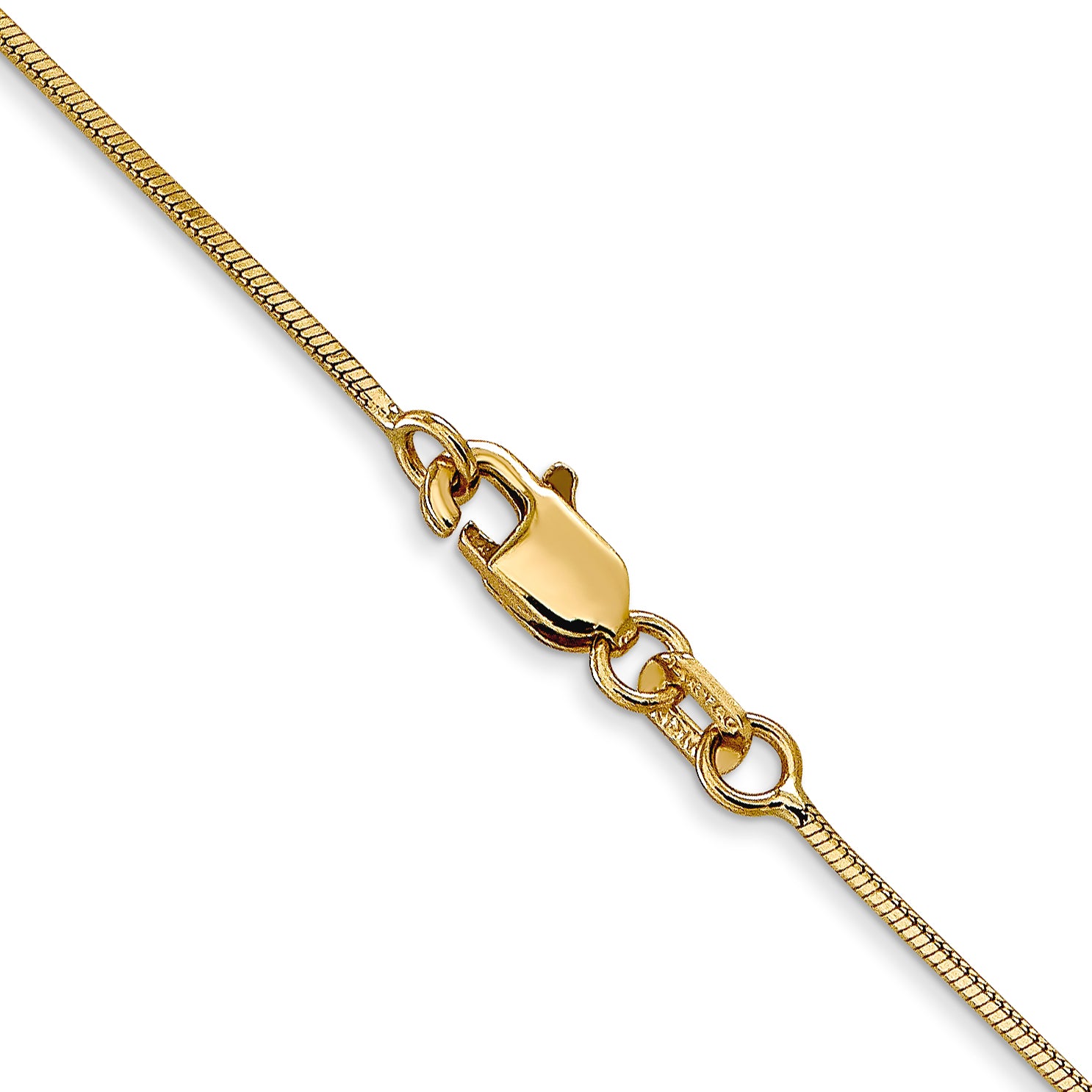 14K 24 Inch .8Mm Octagonal Snake With Lobster Clasp Chain