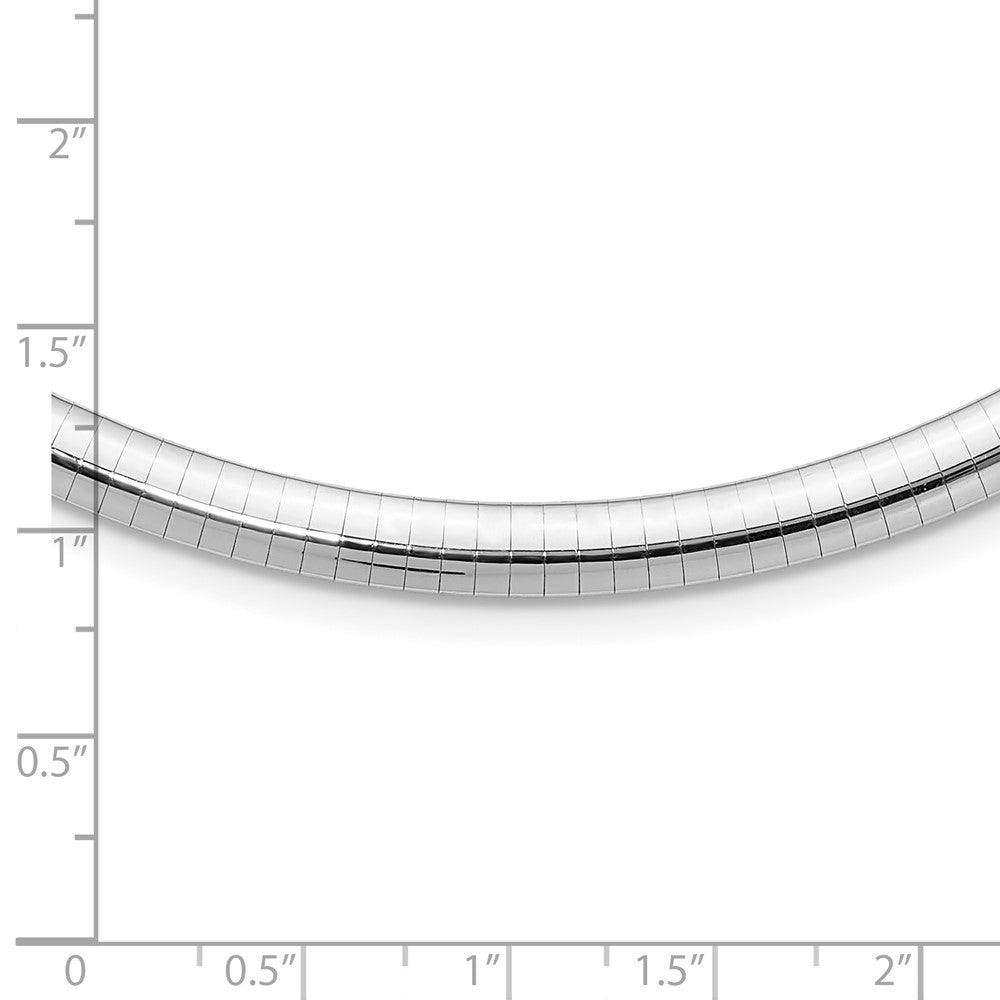 14k White Gold 6mm Domed Omega Necklace