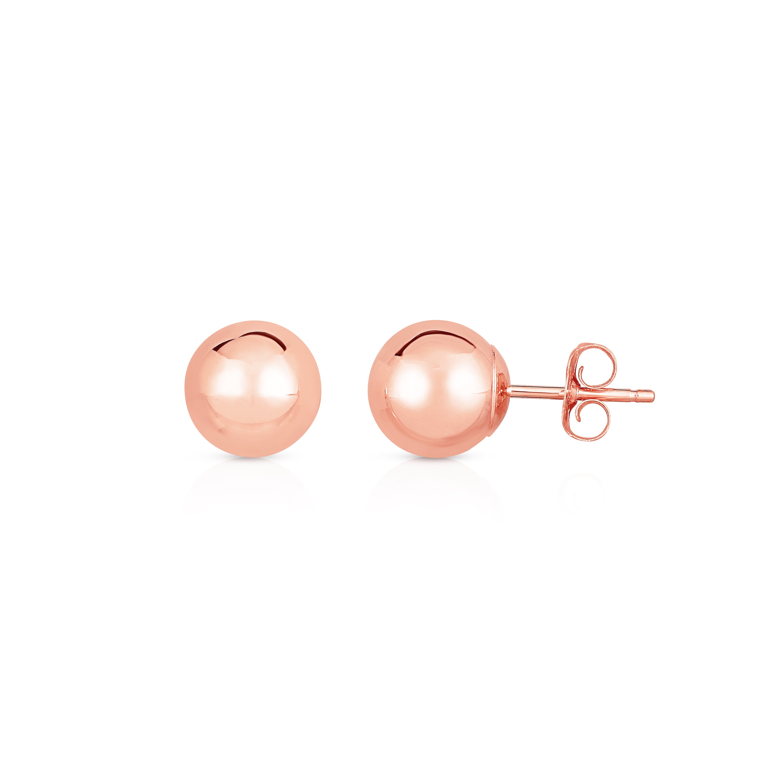 14K Rose Gold Polished 8Mm Post Earring