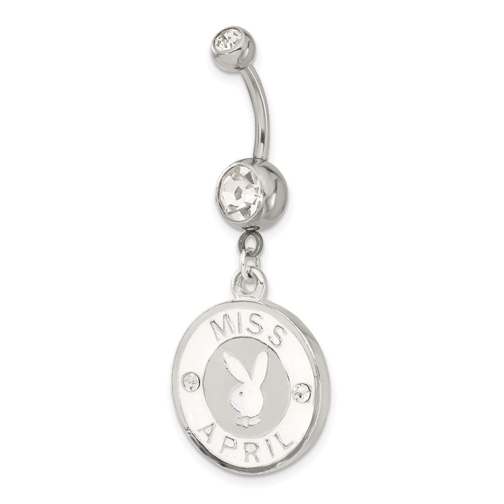 Playboy Miss April Crystal & Enameled Belly Ring