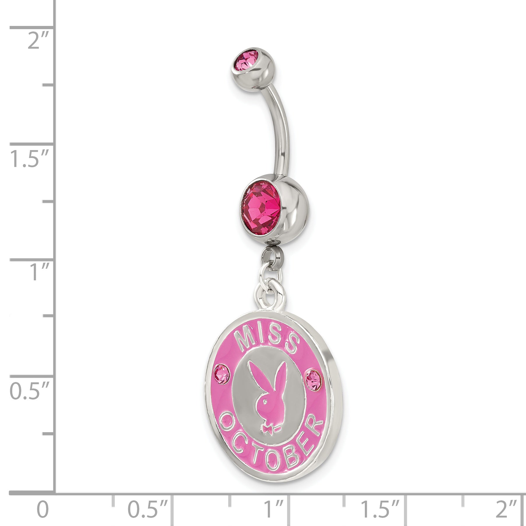 Playboy Miss October Crystal & Enameled Belly Ring
