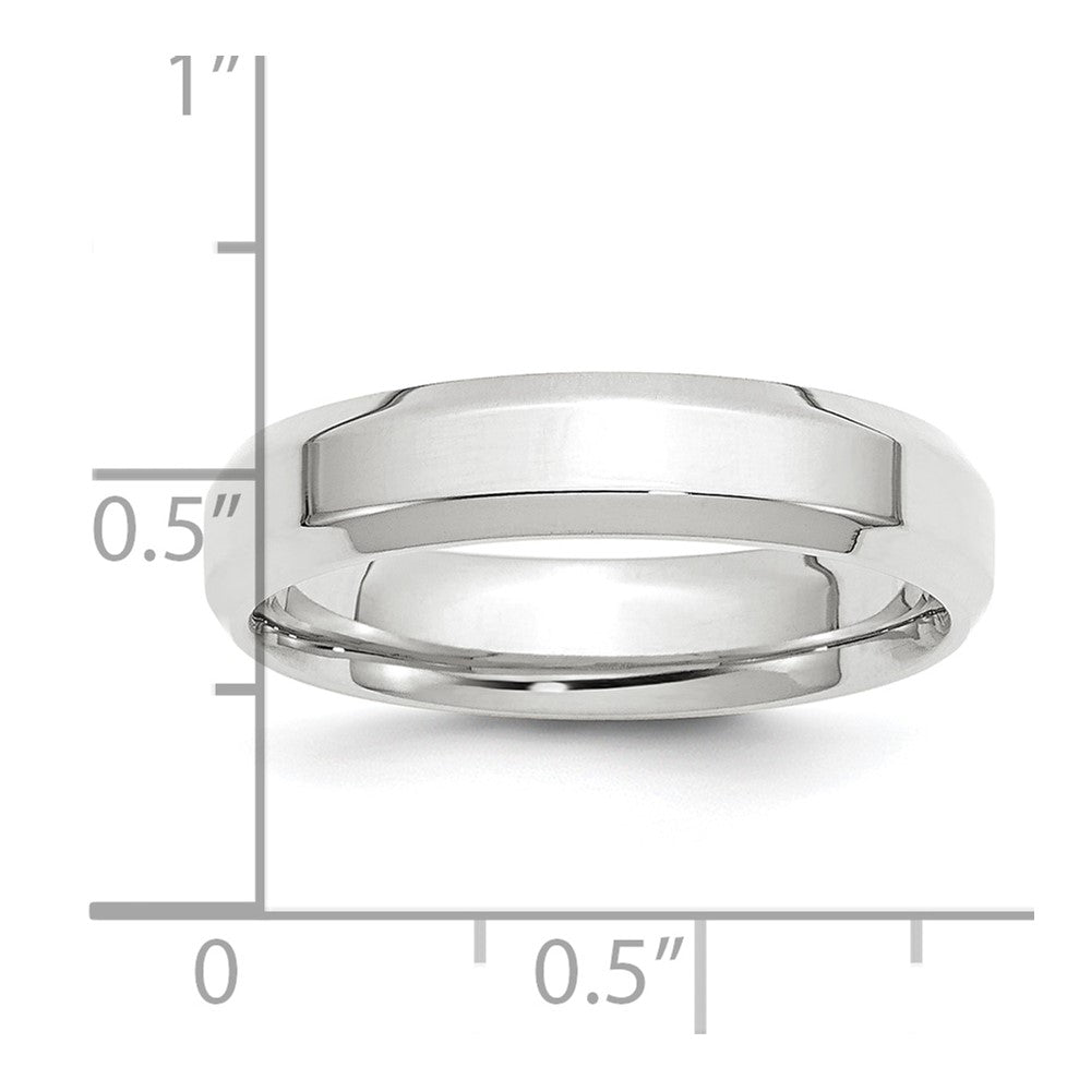Platinum 5mm Polished Beveled Edge Wedding Band Size 8